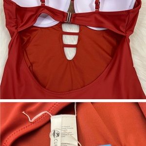 Cupshe Eliana Cutout One Piece Bathing Suit Rust Orange NWT XL
